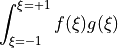 \int_{\xi=-1}^{\xi=+1} {f(\xi) g(\xi)}